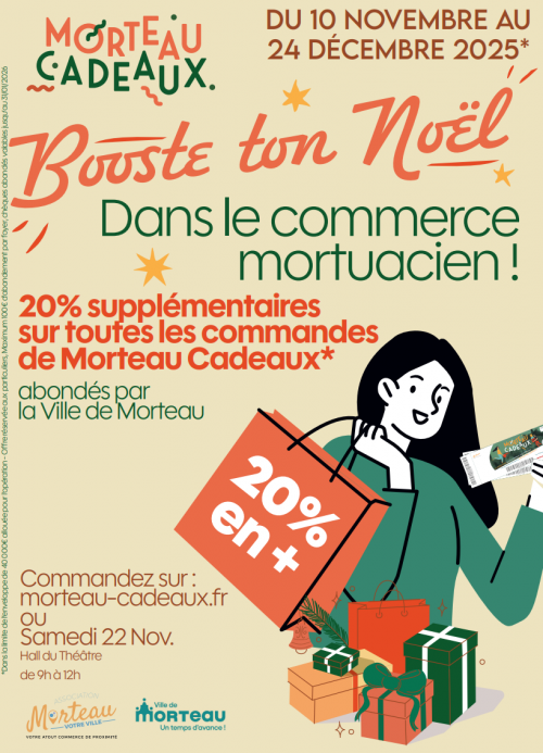 « Booste ton Noël dans le commerce mortuacien », 20 % offerts sur vos chèques cadeaux Morteau !